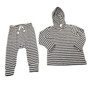 Modern Moments by Gerber 12M Grey Striped Hoodie and Pants 2-Piece Set‎